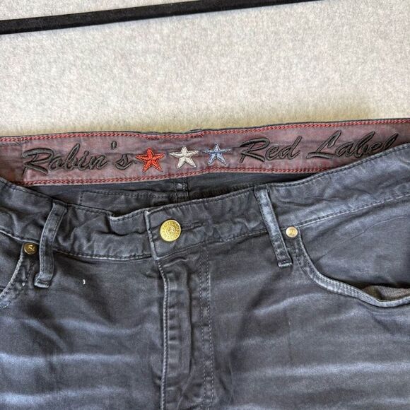 Robin's Red Label men’s Size 33 moto Black Distressed Skinny Ankle Pants Jeans - Picture 2 of 11